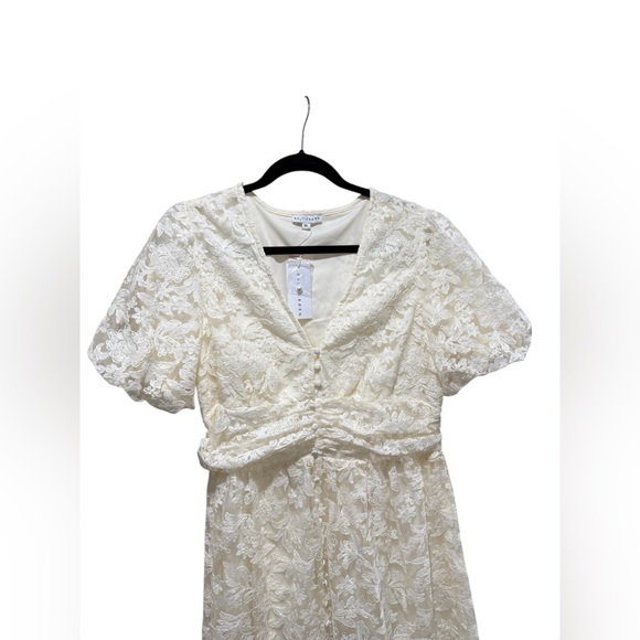 Baltic Born Edwina Lace Midi Dress Cream Ivory puff Sleeves Size XL - Picture 5 of 9